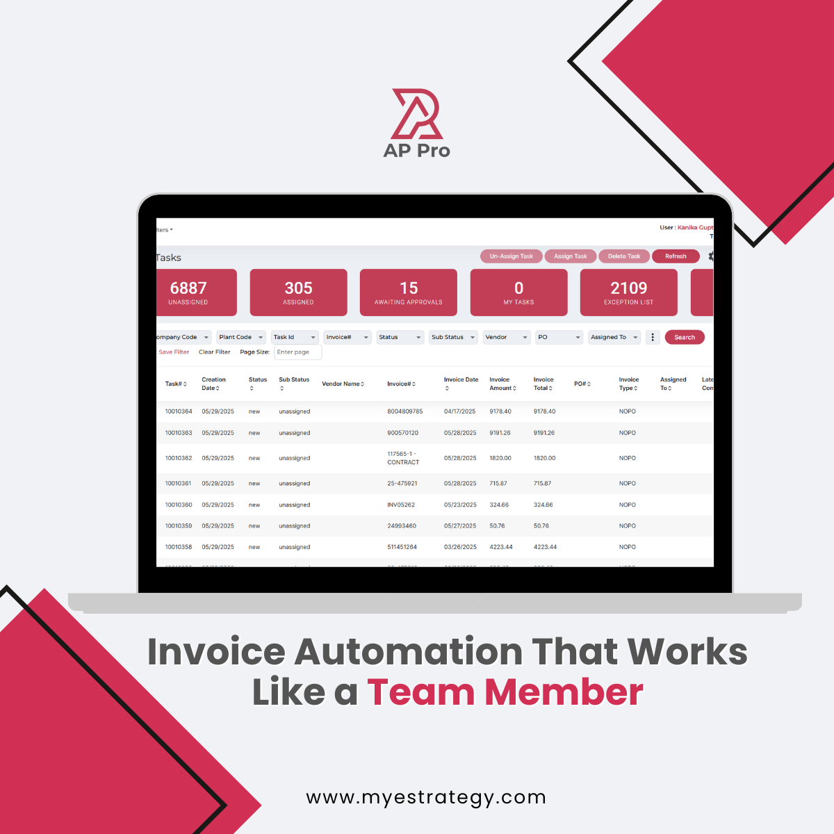 AP Pro dashboard interface